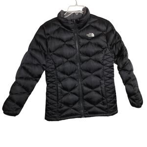4202)The North Face Girls Black 550 Dawnfill Full zip Puffer Jacket XL (18)